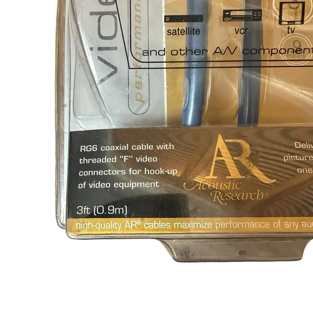 Digital Coax Cable Acoustic Research Model Number AP010 Gold Plated 3 Ft NEW